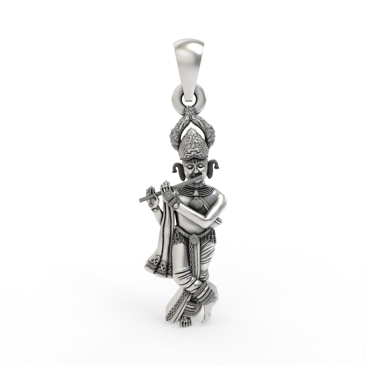 925 silver Gopinathji Maharaj pendant front view Main image