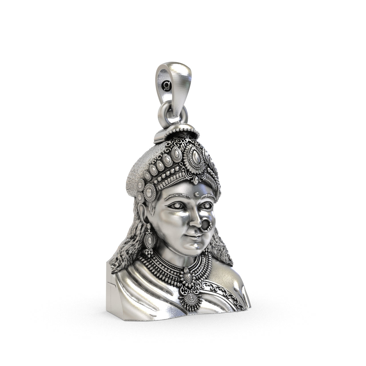 925 silver Chehar Maa locket side detail