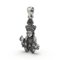 Hari Krishna Maharaj silver pendant close-up