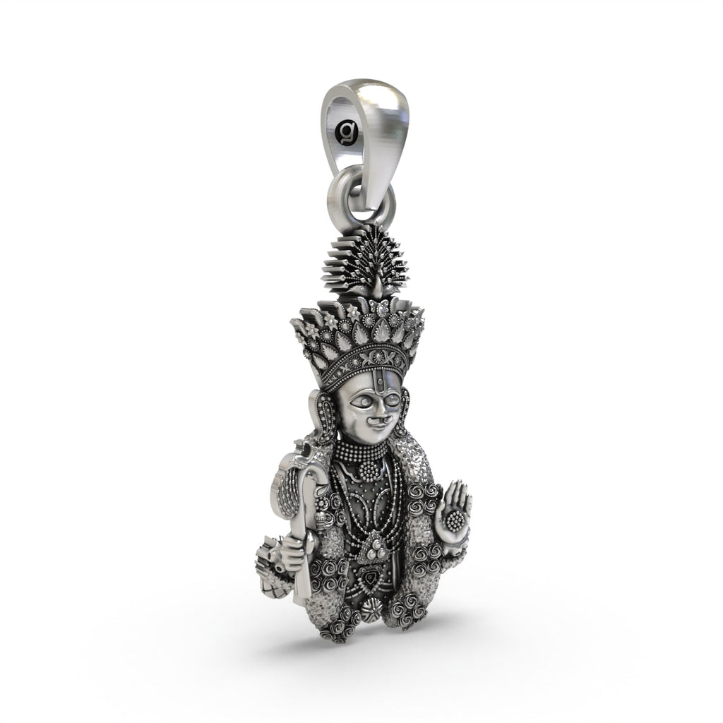 925 silver Hari Krishna locket side detail