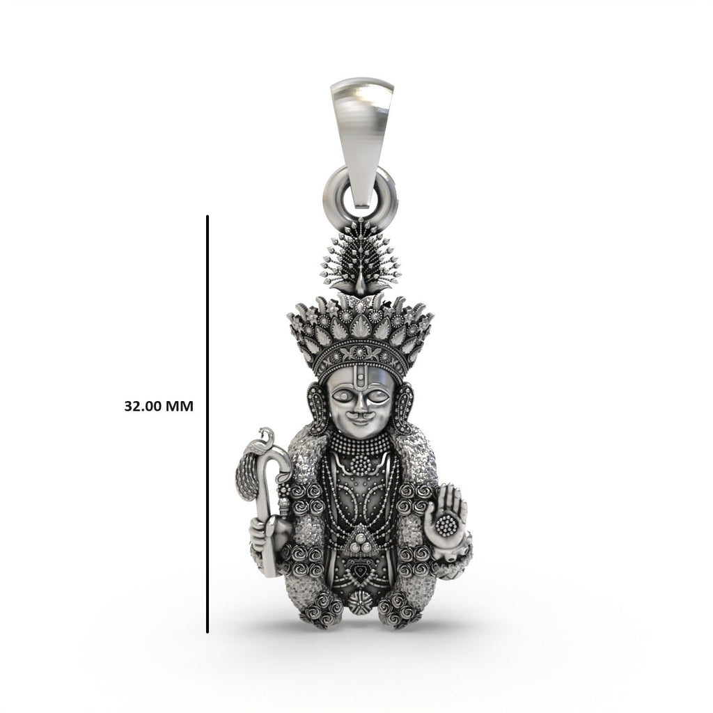 Handcrafted Hari Krishna Maharaj pendant in silver