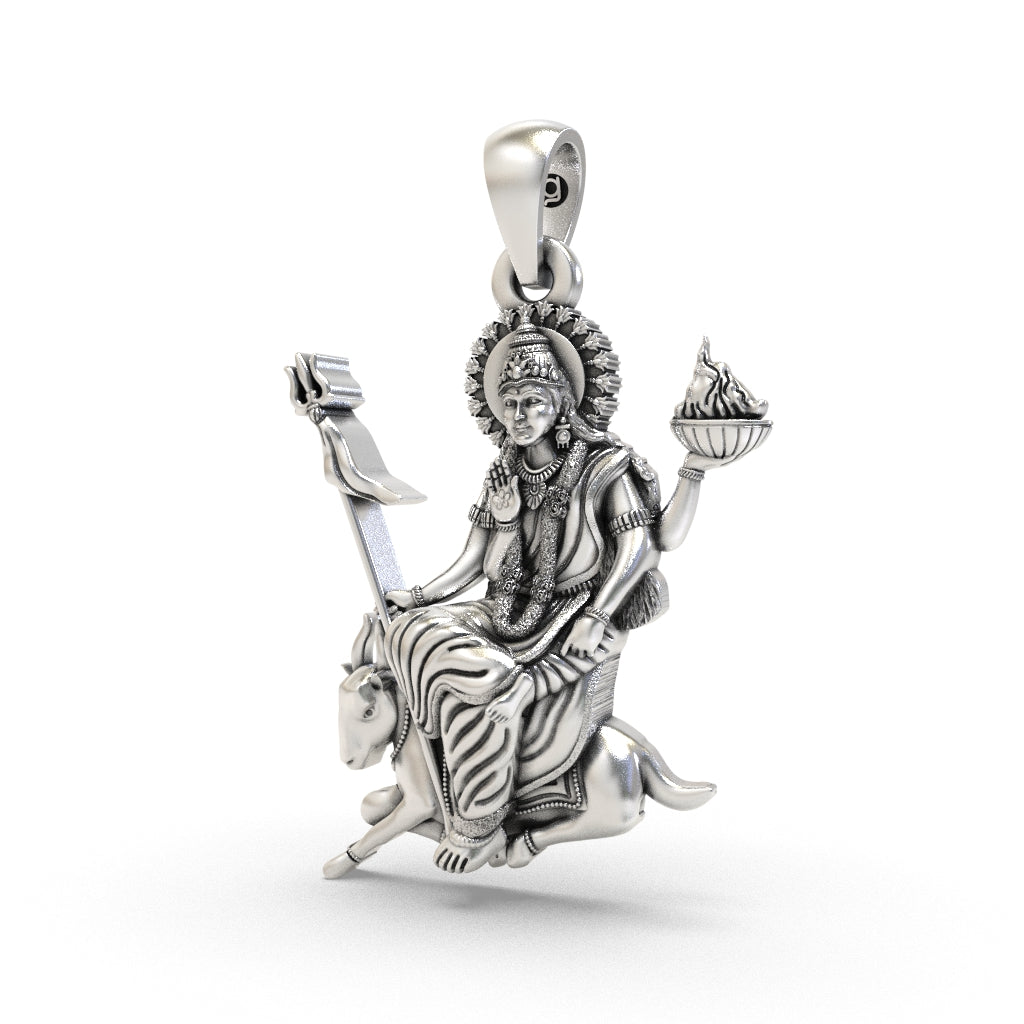 925 Silver Jahu Maa Pendant – Oxidized Devotional Locket Secondary image