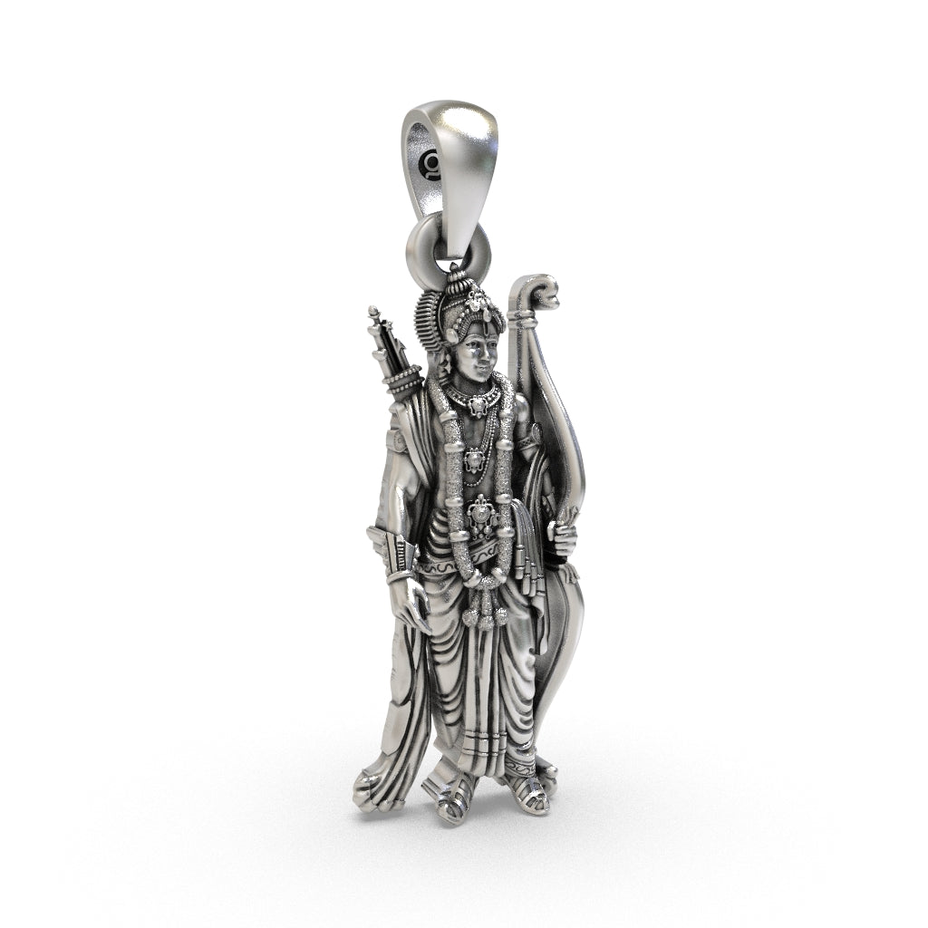 925 silver Lord Ram locket side detail
