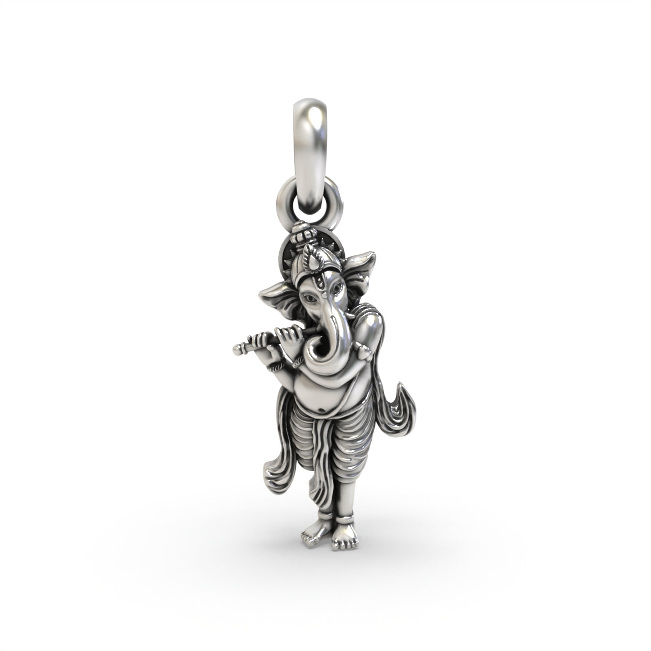 925 silver Ganeshji pendant front view, Main image