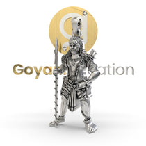 A detailed close-up of the Sangili Karuppan pendant, highlighting the oxidized finish on 925 sterling silver.