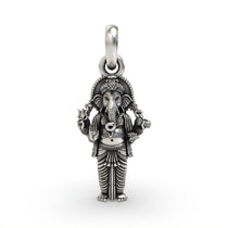 925 silver Standing Ganesh pendant front view,