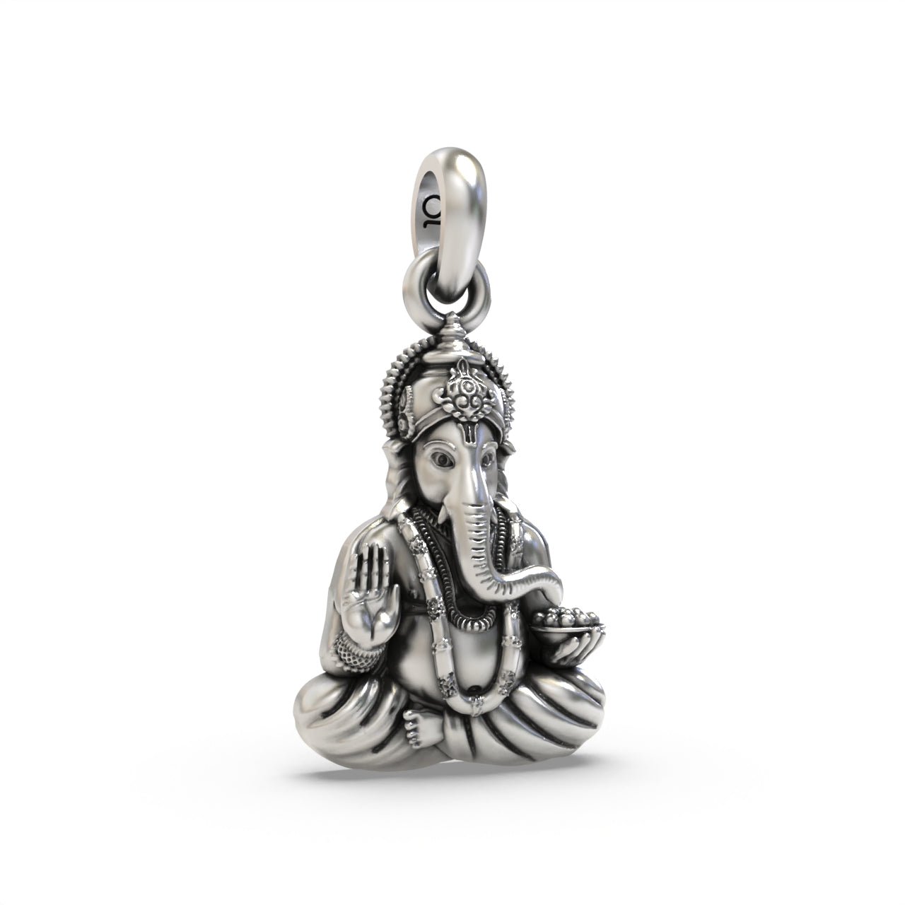 925 silver Ganesh pendant for devotional wear,