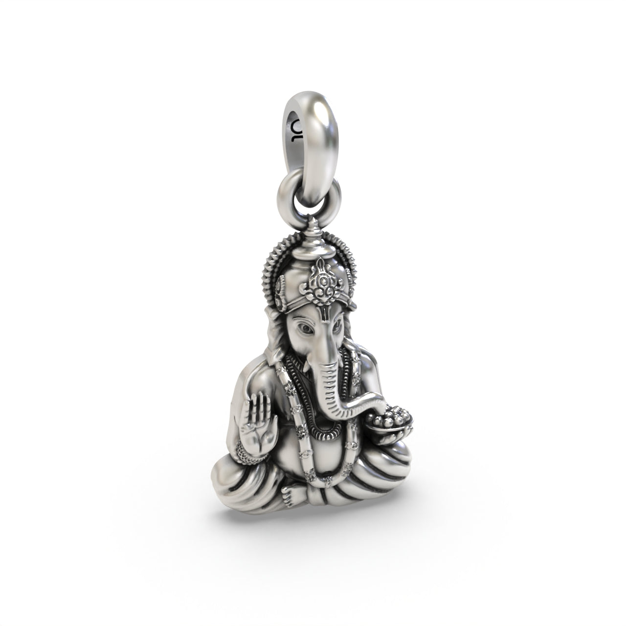 Silver Ganpati bapa Pendant Secondary image