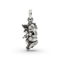 925 silver Krishna Style Ganesh pendant front view,