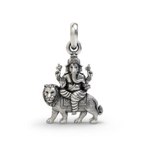925 silver Heramba Ganesha pendant front view,