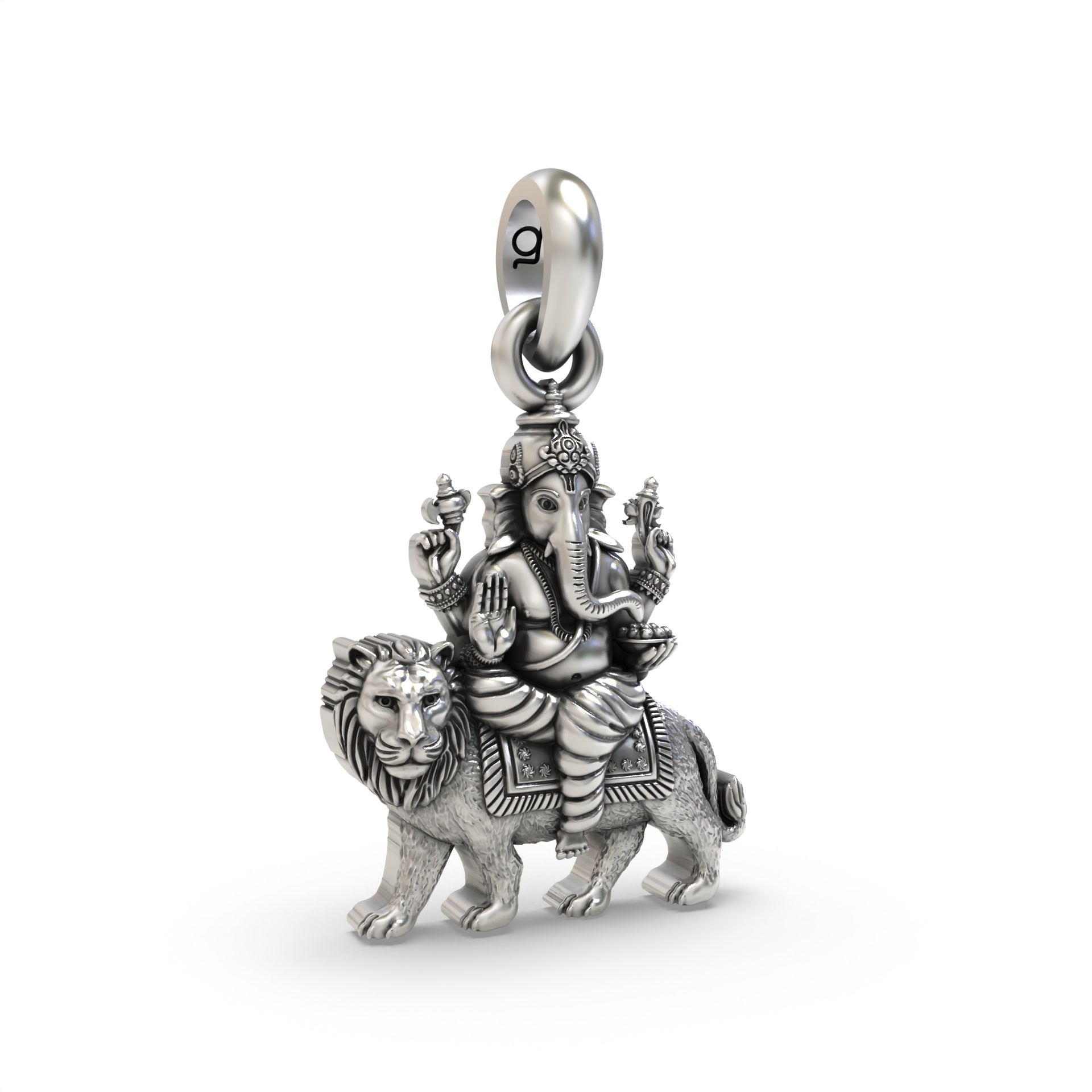 Oxidized Heramba Ganesha craftsmanship angle,