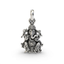 925 silver Ganesha Mushak pendant front view,