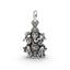 925 silver Ganesha Mushak pendant front view,