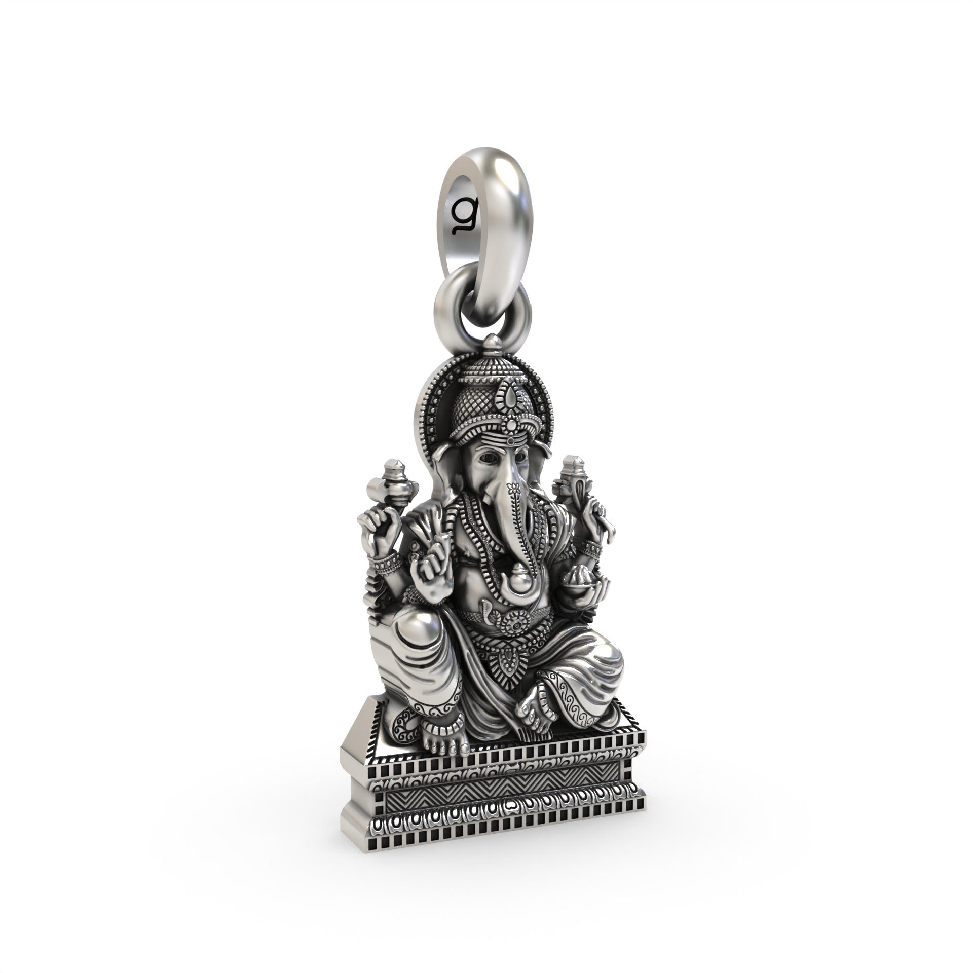 Oxidized Chaturbhuj Ganpati craftsmanship angle