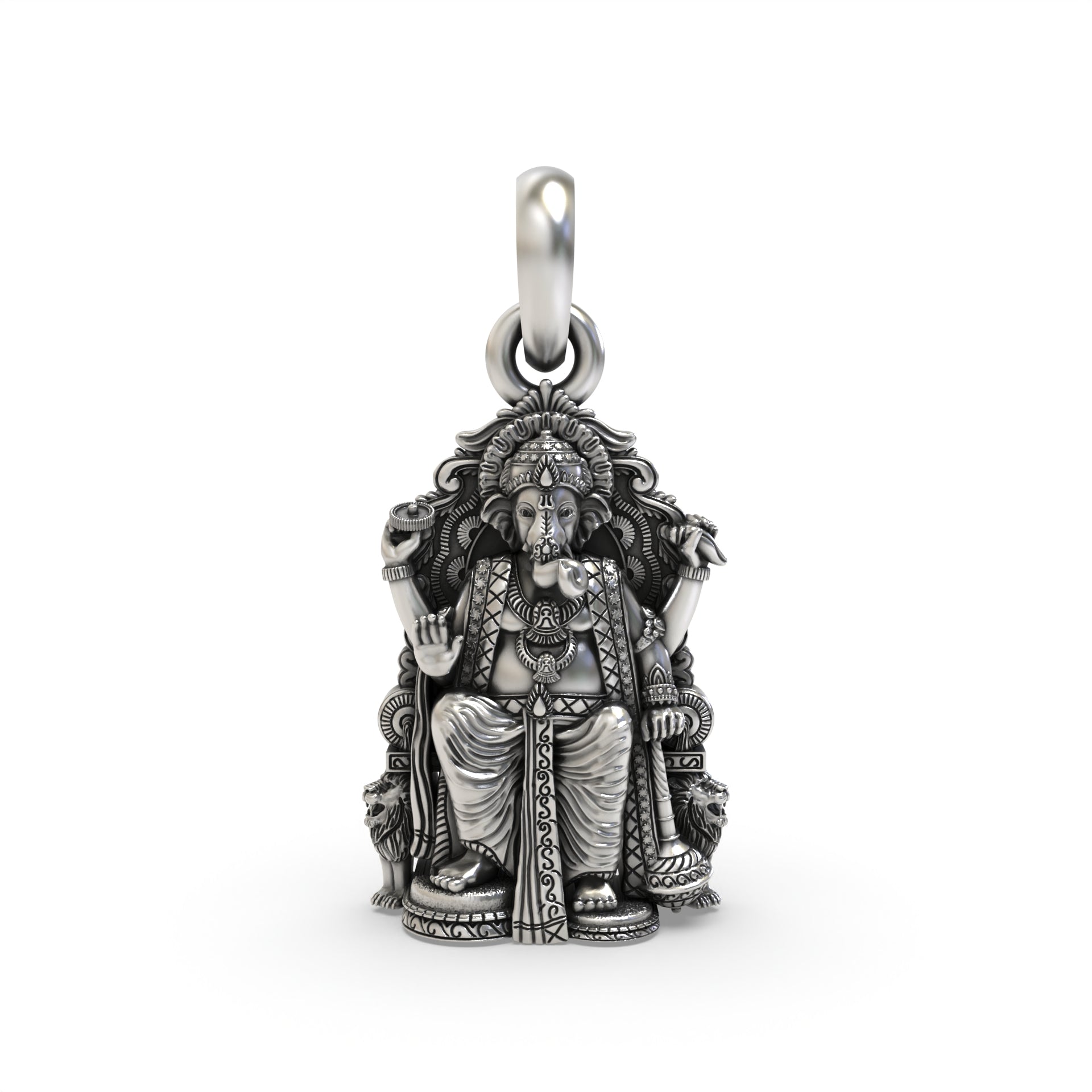Silver Lal Bagh Ka Raja Ganesh Pendant Main image