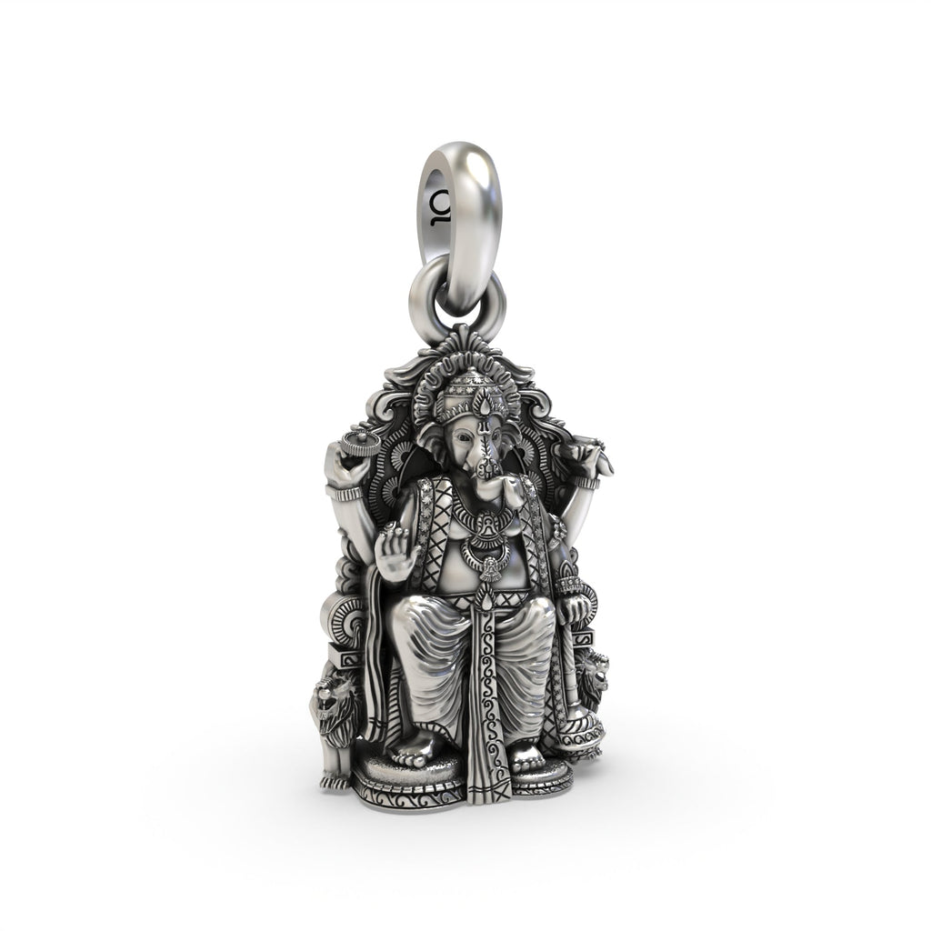 Silver Lal Bagh Ka Raja Ganesh Pendant