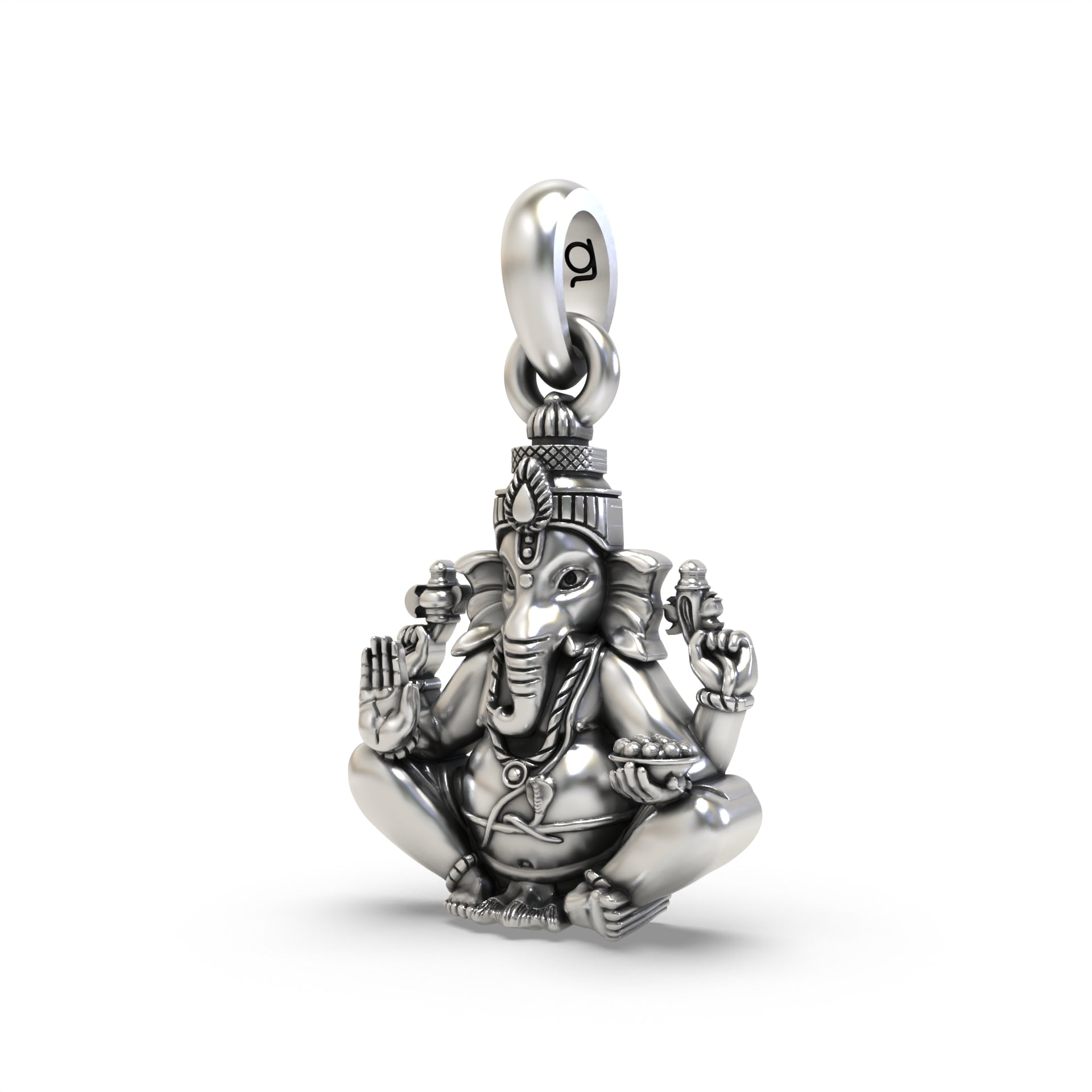 Small Sitting Ganesha Silver Pendant Secondary image