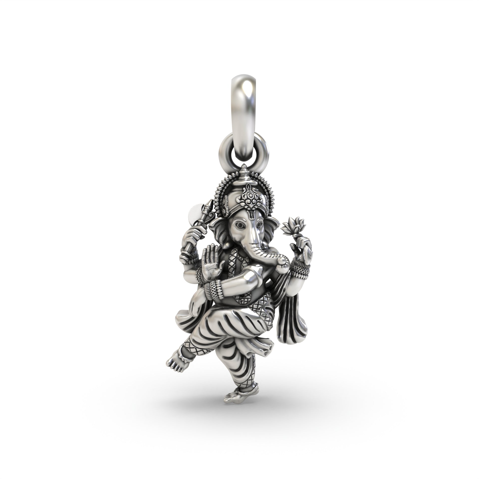 Silver Dancing Ganesha Pendant Main image
