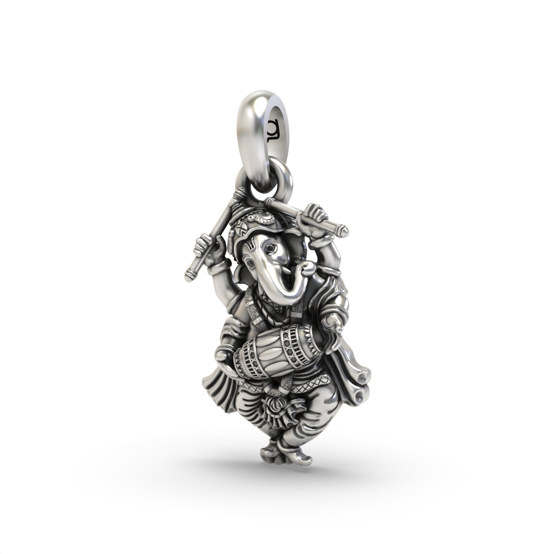 Lord Ganesha Dancing Silver Pendant Secondary image