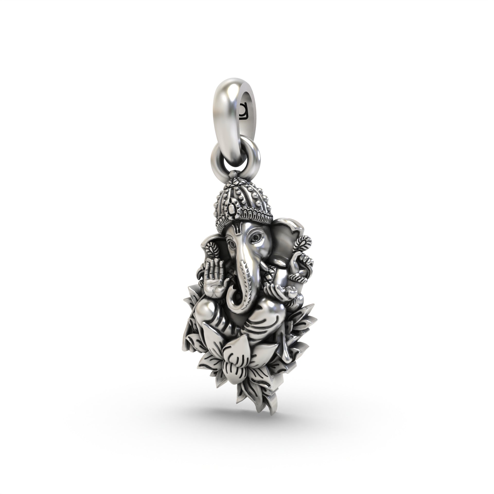 Ganesha Sitting On Lotus Flower Pendant Secondary image