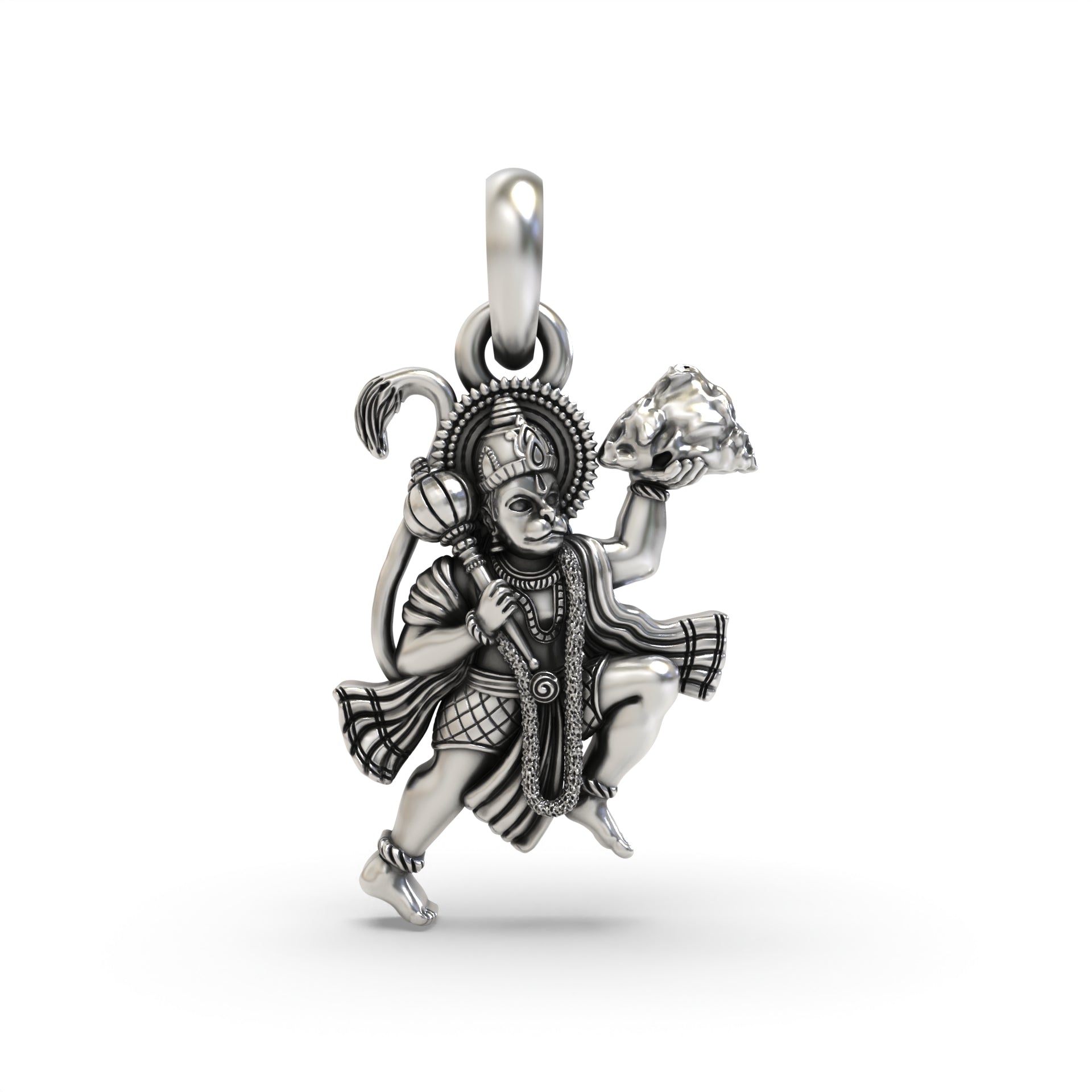 Silver Flying Hanumanji Pendant Main image