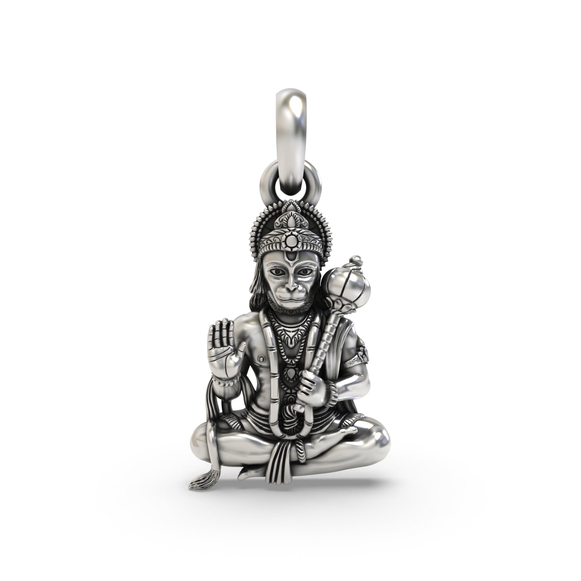 Silver Hanumanji pendant Main image