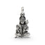 925 silver Hanuman pendant, seated with mace, detailed crown and spiritual jewelry design