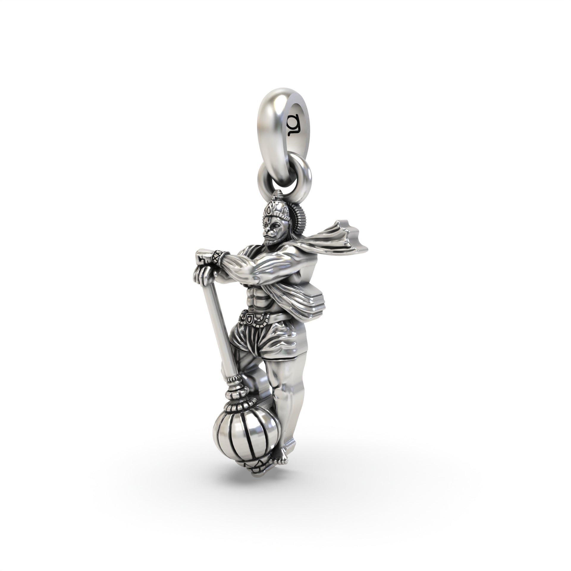 Silver Standing Hanumanji Pendant Secondary image