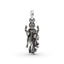 Front view of the Alankar Silver Standing Lakshmi Pendant, showcasing the goddess in an oxidized 925 sterling silver finish.