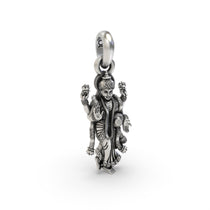 The lightweight hollow back design of the Silver Standing Lakshmi Pendant, crafted for comfortable daily wear and spiritual