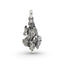 Front view of the oxidized 925 sterling Silver Saibaba Pendant, showing the detailed depiction of Sai Baba.