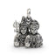 Front view of the 925 sterling silver Shiv Parvati pendant showing the divine couple in a detailed oxidized finish.