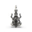 Front view of the Alankar Sterling Silver Lakshmi Pendant, showcasing the detailed oxidized finish of the goddess.