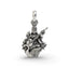 Front view of the 925 sterling silver Saraswati Maa pendant, showing the goddess with her veena and oxidized details.