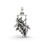 Front view of the Radha Krishna on a swing silver pendant, showcasing the intricate details of the deities in sterling