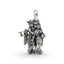Front view of the Radha Krishna 925 Sterling Silver Pendant showing the divine couple with an elegant oxidized finish.