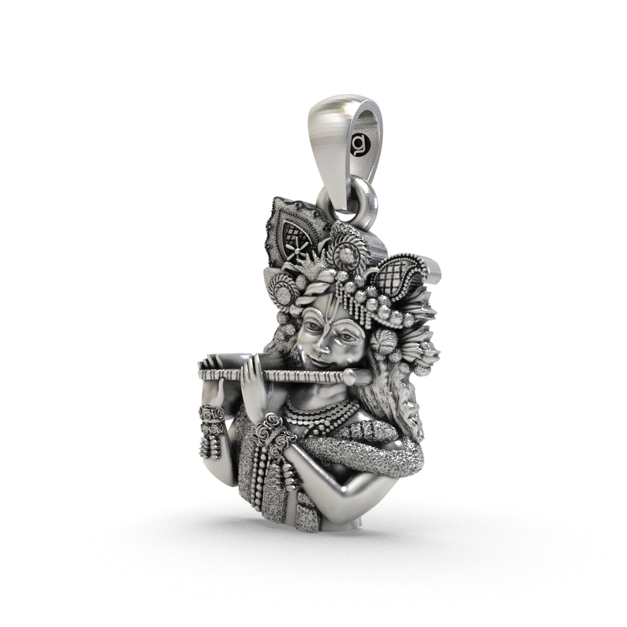 925 Silver Hare Krishna Pendant Secondary image