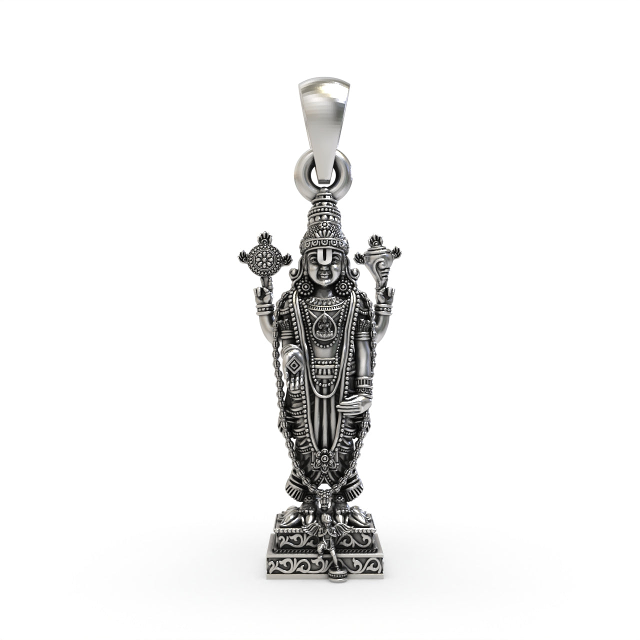 925 silver Tirupati Balaji pendant front view, Main image