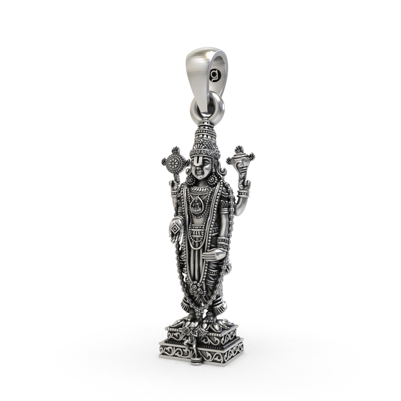 Close detail of 925 silver Balaji pendant,