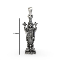 Lord Venkateswara silver pendant close-up,