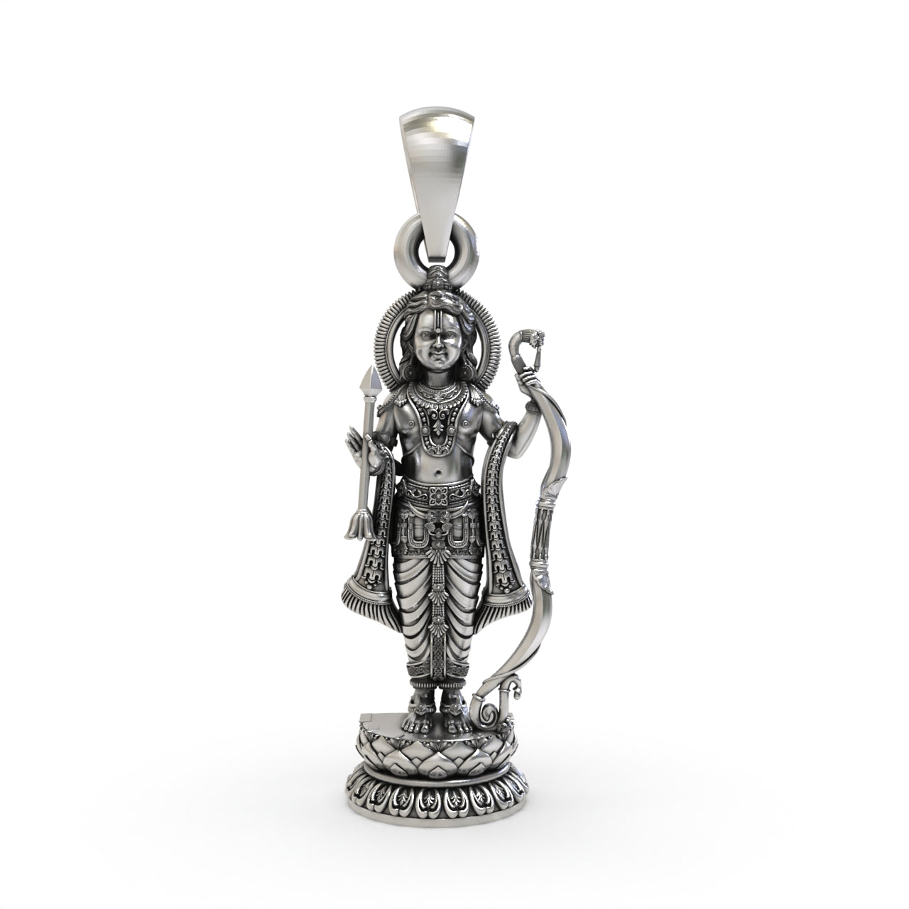 925 silver Ram Lalla pendant front view, Main image