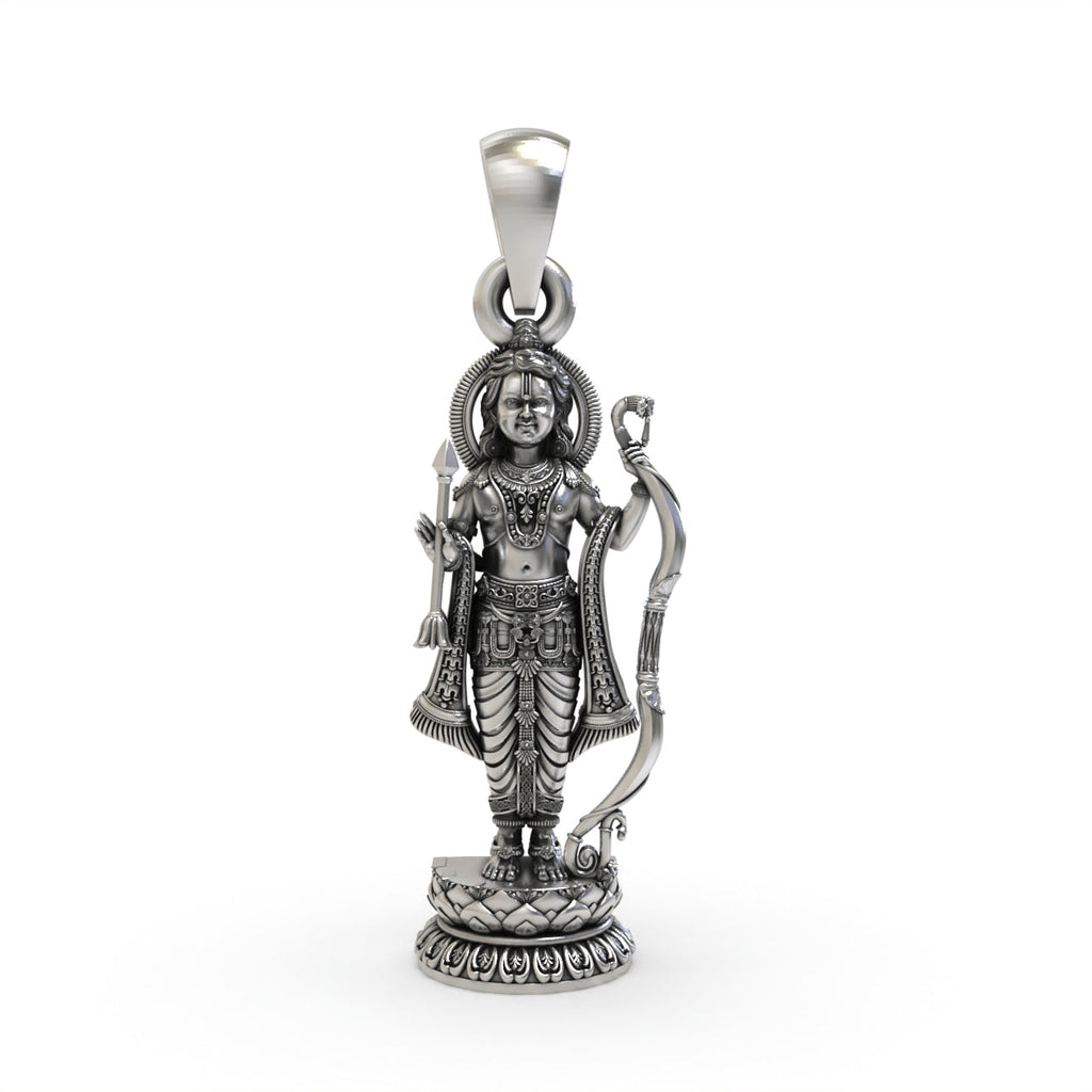 925 silver Ram Lalla pendant front view,