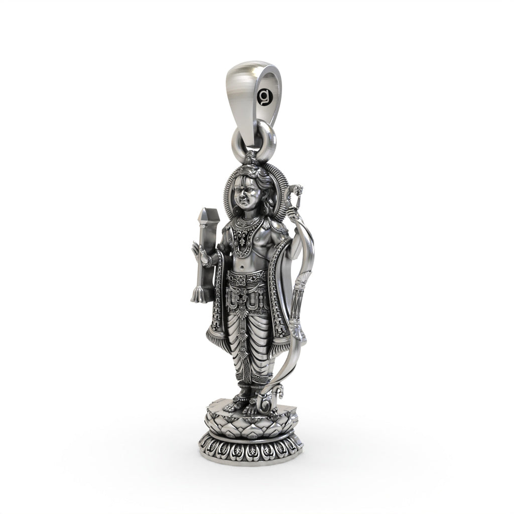 Close detail of 925 silver Ram Lalla pendant,
