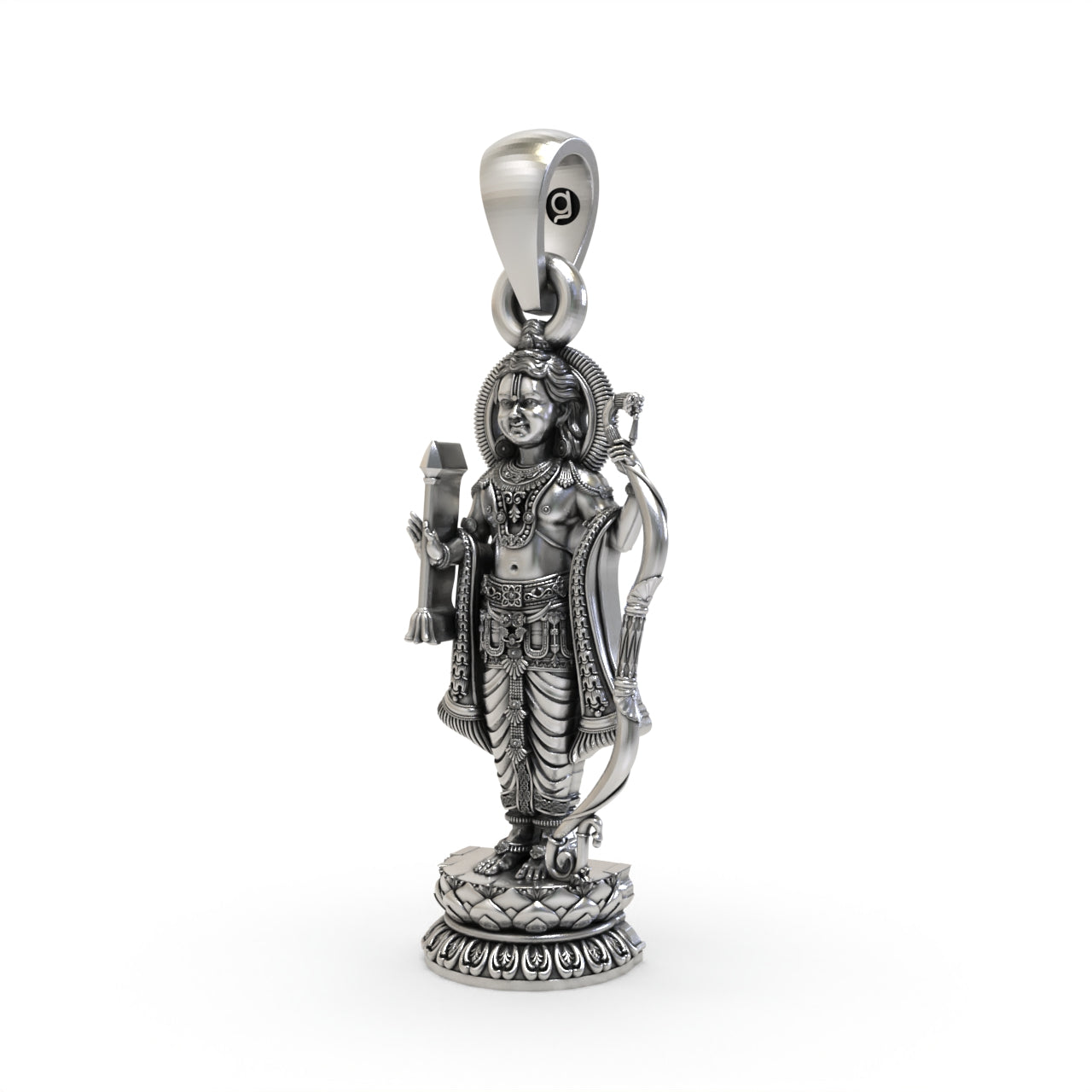 Close detail of 925 silver Ram Lalla pendant,