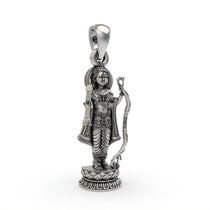 Oxidized Ram Lalla pendant craftsmanship angle,