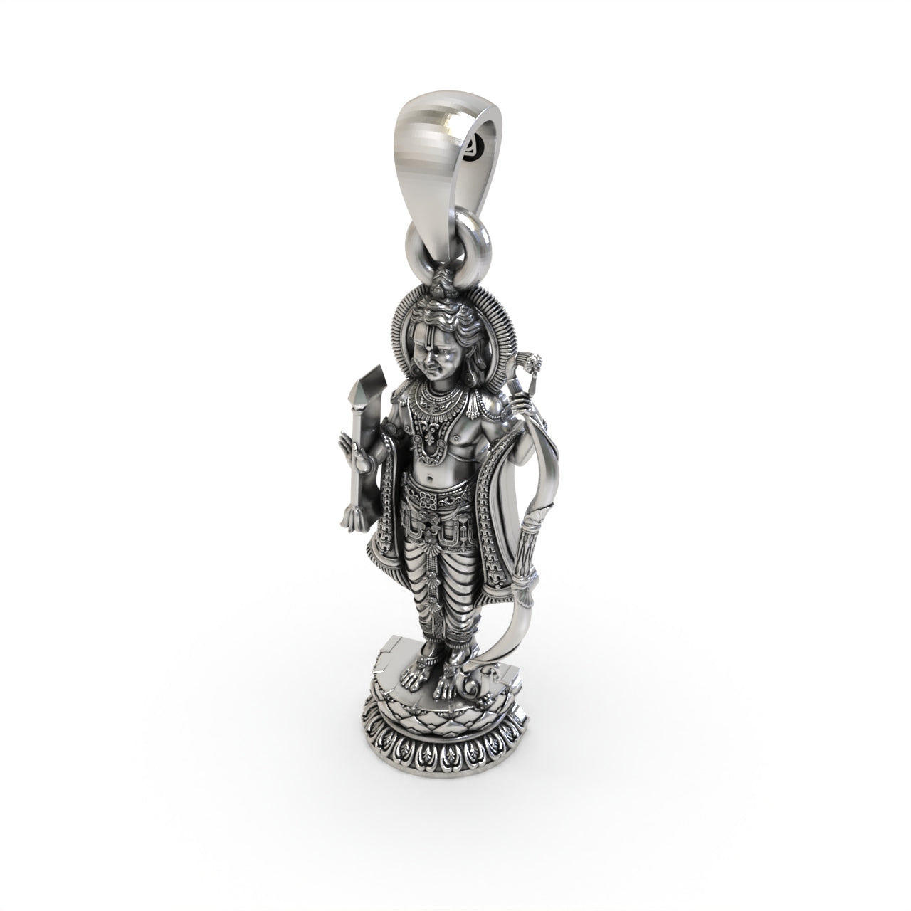 925 silver Lord Ram pendant for devotional wear,