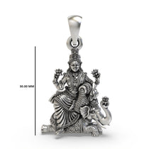 925 silver Lakshmi pendant for devotional wear,