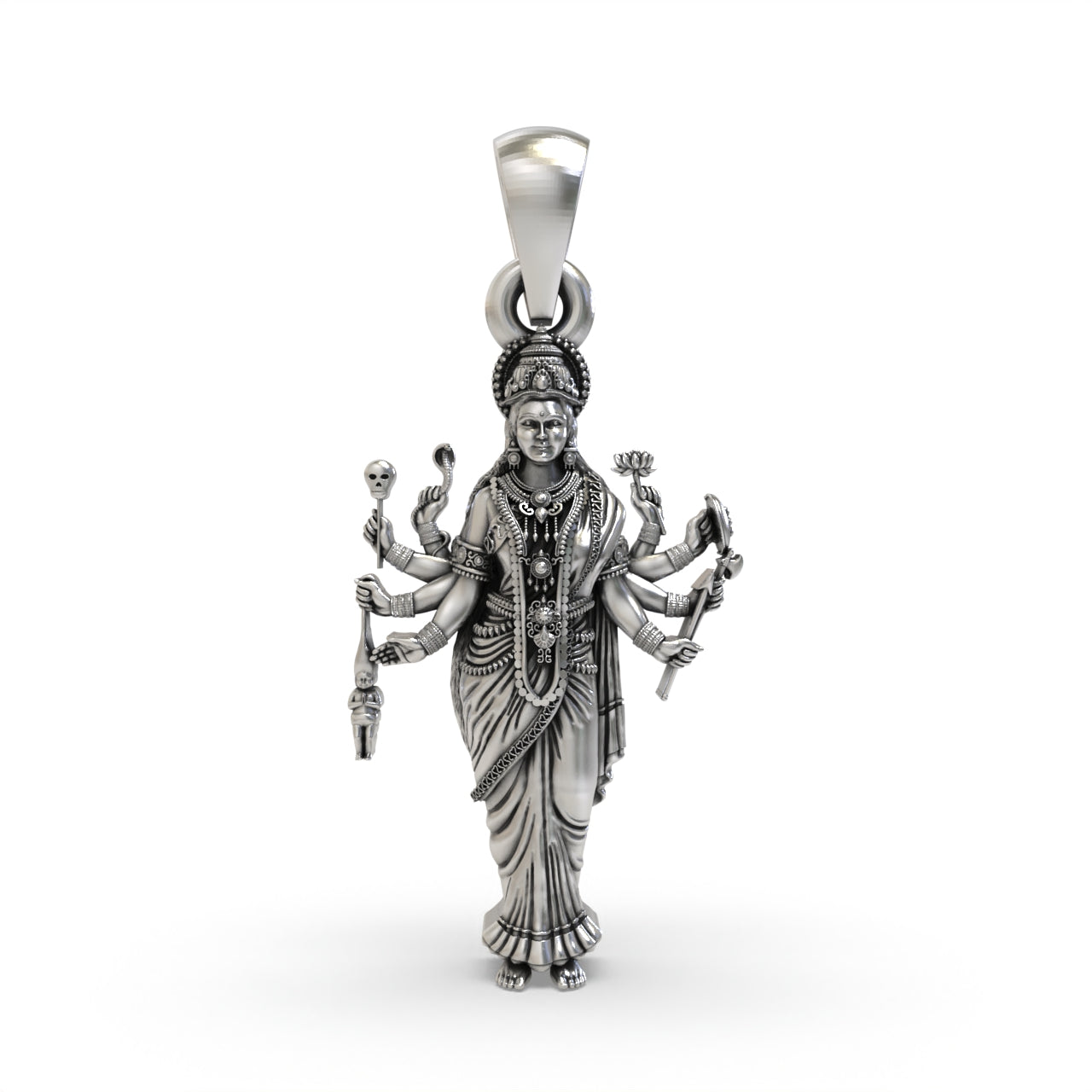 925 silver Sadhi Maa pendant front view, Main image