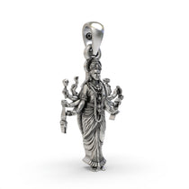 Oxidized Sadhi Maa pendant craftsmanship angle,