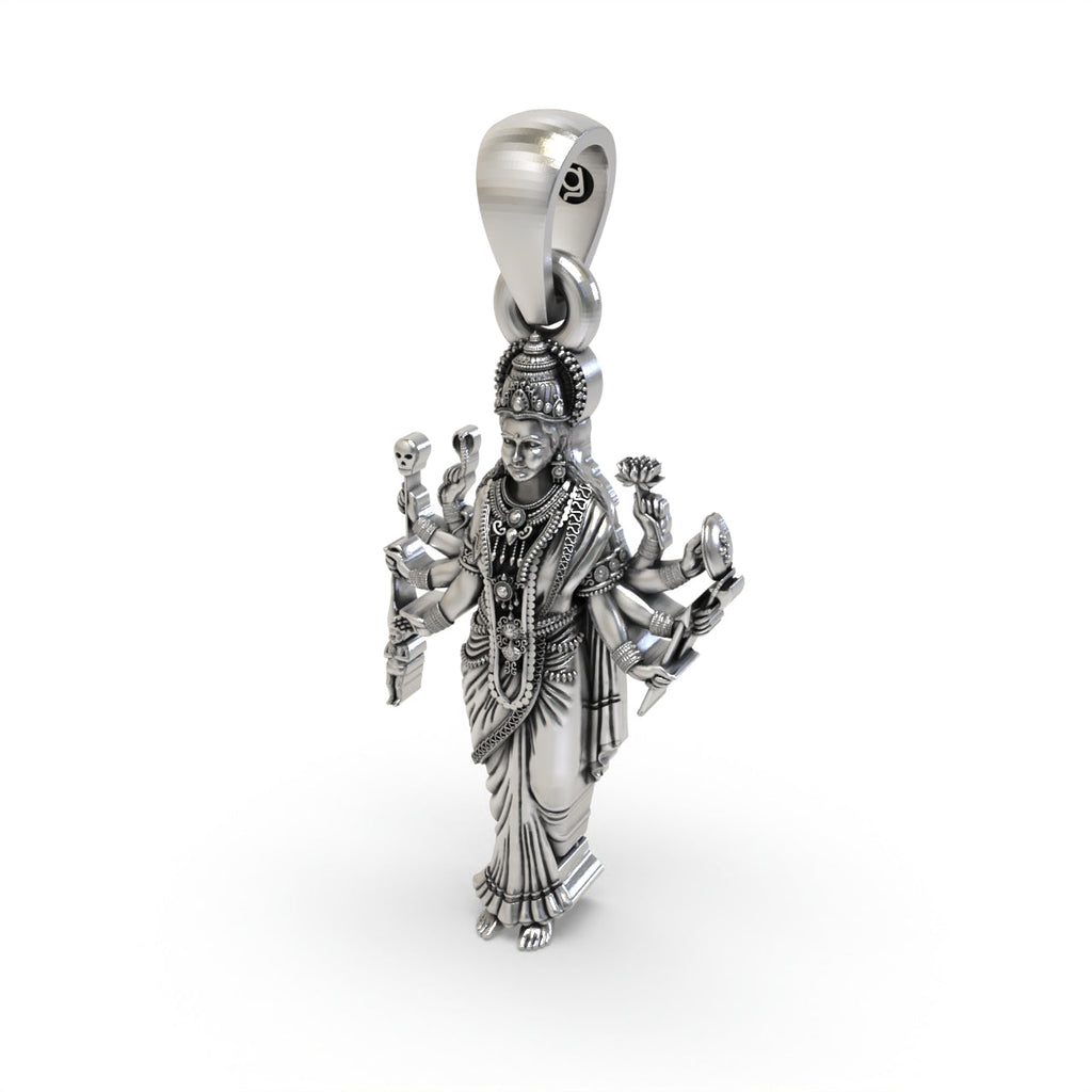 925 silver Sadhi Maa pendant for devotional wear,